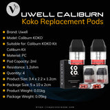 UWELL Caliburn Koko Replacement Pods (4PCS/Pack)
